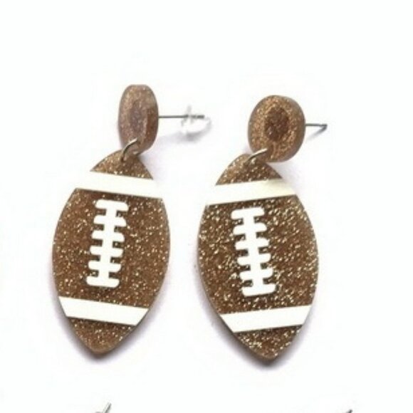 Football Design Earrings - Picture 1 of 2